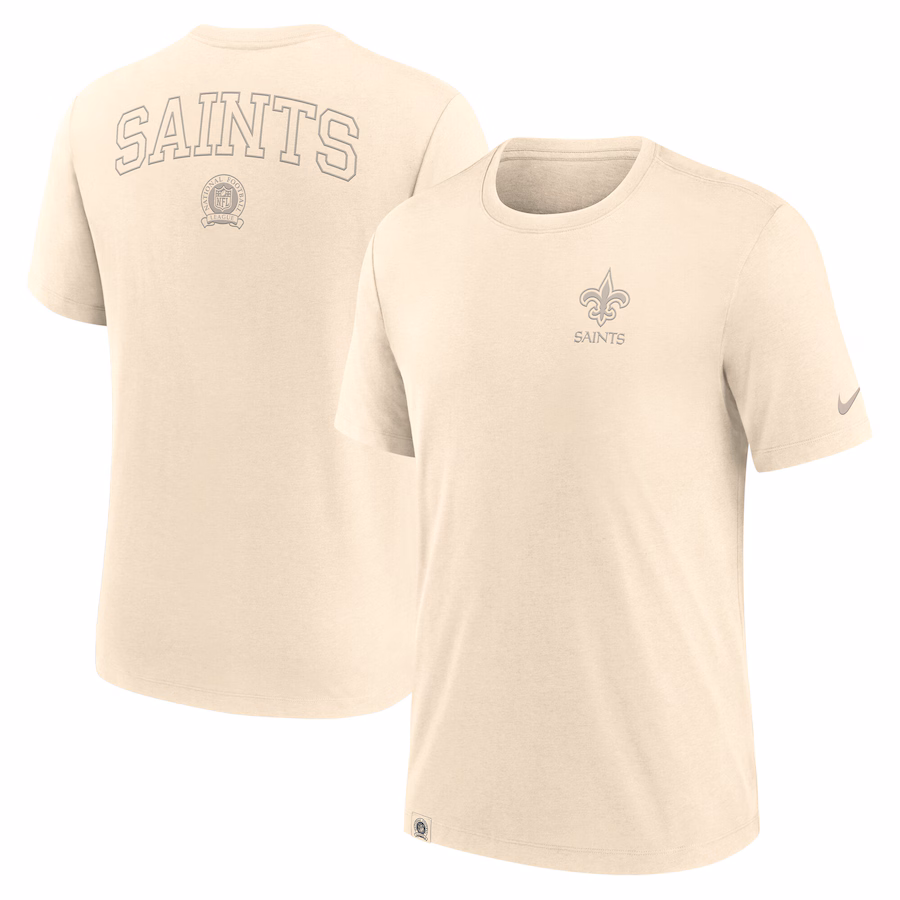 Men's New Orleans Saints Nike Cream Glory Tri-Blend T-Shirt - Jersey