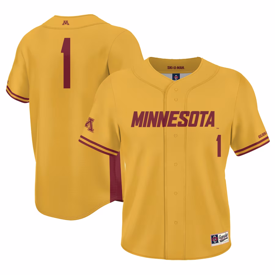 #1 Minnesota Golden Gophers GameDay Greats Lightweight Baseball Jersey - Gold - Jersey