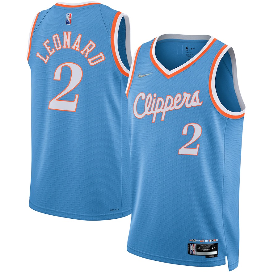 Men's LA Clippers Kawhi Leonard Nike Light Blue 2021/22 Swingman Jersey - City Edition - Jersey