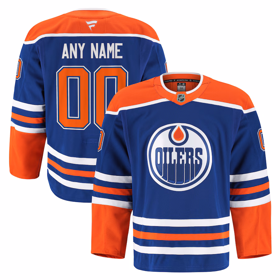 Men's Edmonton Oilers Fanatics Royal Home Authentic Pro Custom Jersey - Jersey