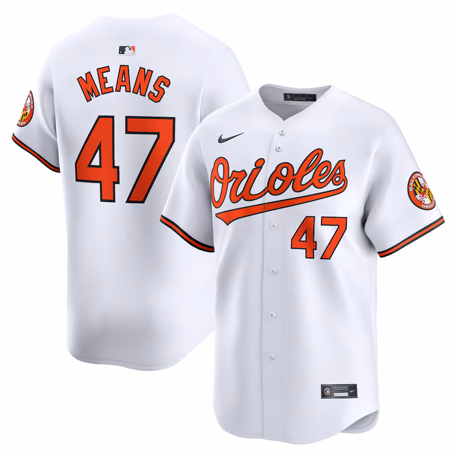 Men's Baltimore Orioles John Means Nike White Home Limited Player Jersey - Jersey