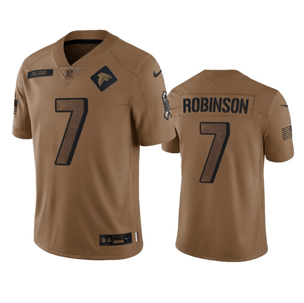 Men's Atlanta Falcons #7 Bijan Robinson 2023 Brown Salute To Setvice Limited Football Stitched Jersey - Jersey