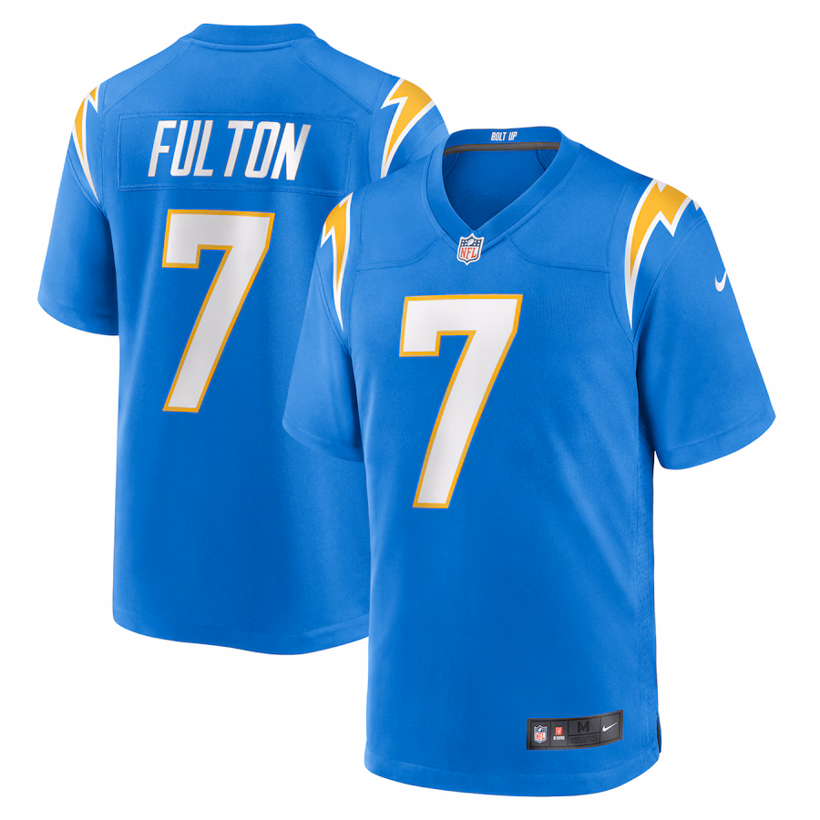 Men's Los Angeles Chargers Kristian Fulton Nike Powder Blue Team Game Jersey - Jersey