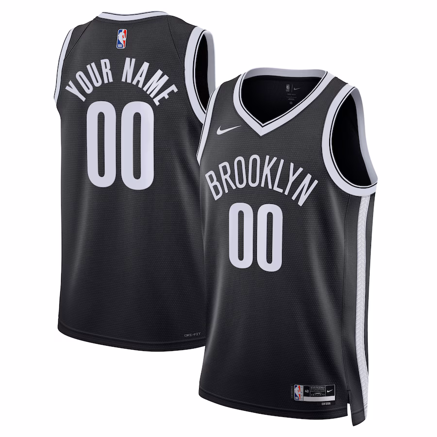 Unisex Brooklyn Nets Nike Black Swingman Custom Jersey - Icon Edition - Jersey
