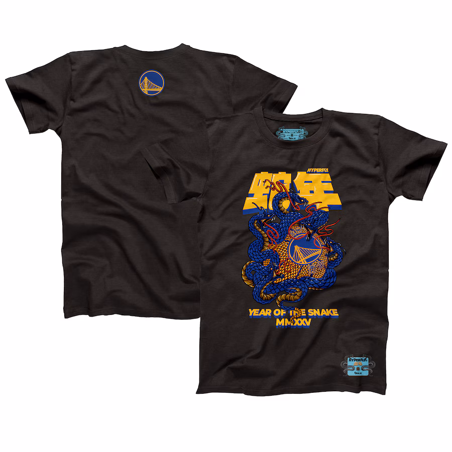 Unisex Golden State Warriors NBALab x Hyperfly Heather Black Year of the Snake Lunar New Year Collection T-Shirt - Jersey