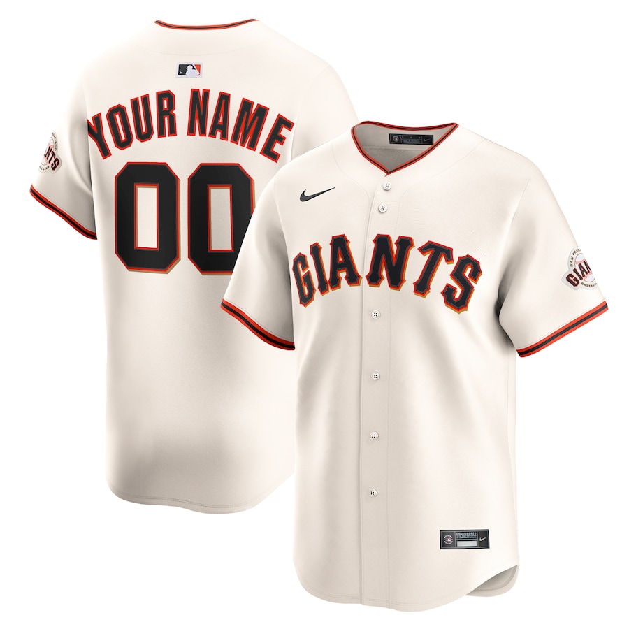 Youth San Francisco Giants Nike Cream Home Custom Limited Jersey - Jersey