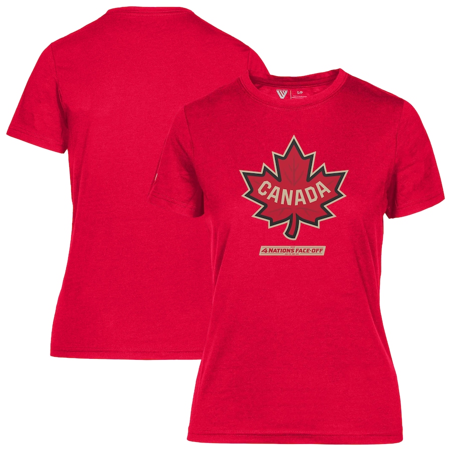 Women's Canada Levelwear Red 2025 4 Nations Face-Off Maddox T-Shirt - Jersey