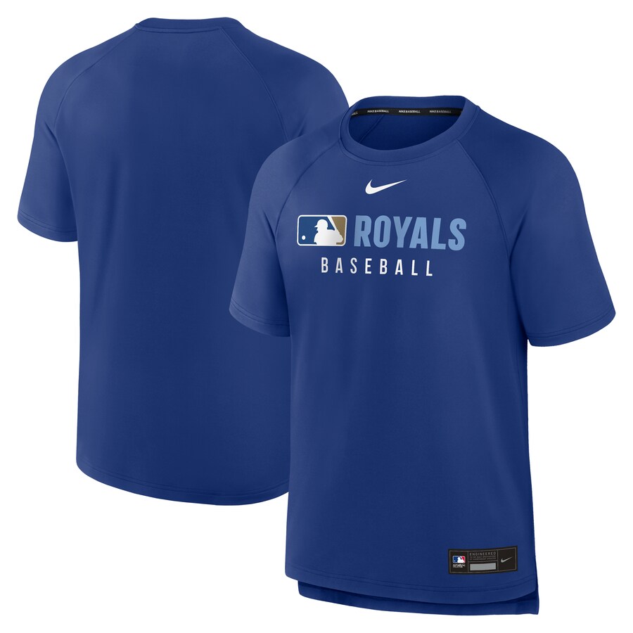 Men's Kansas City Royals Nike Royal Authentic Collection Pregame Raglan Performance T-Shirt - Jersey