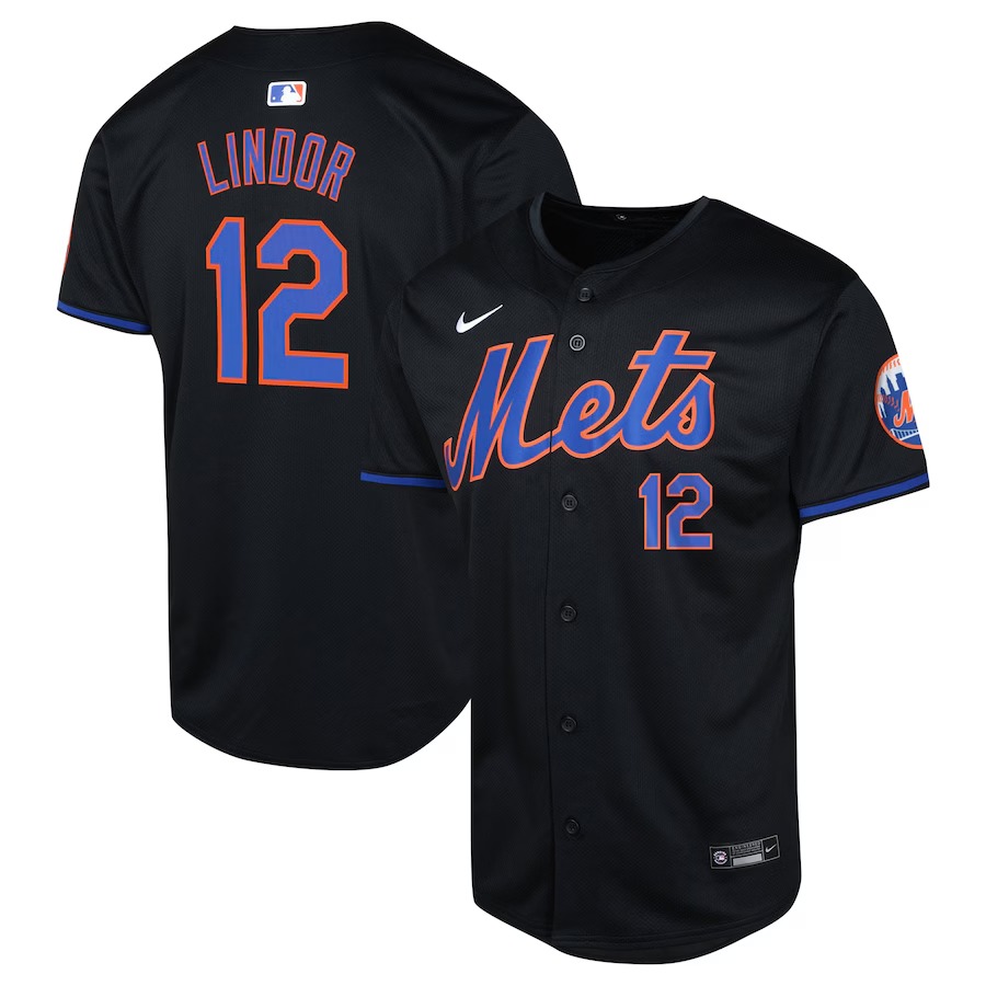 Youth New York Mets Francisco Lindor Nike Black Alternate Limited Player Jersey - Jersey