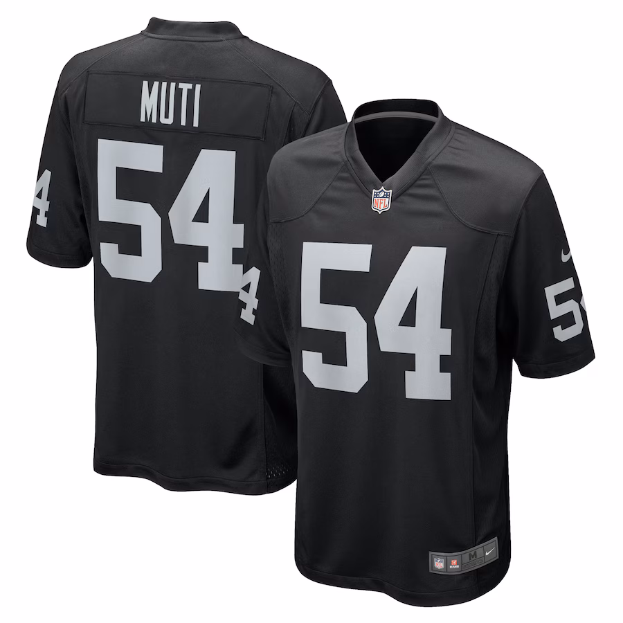 Men's Las Vegas Raiders Netane Muti Nike  Black Team Game Jersey - Jersey