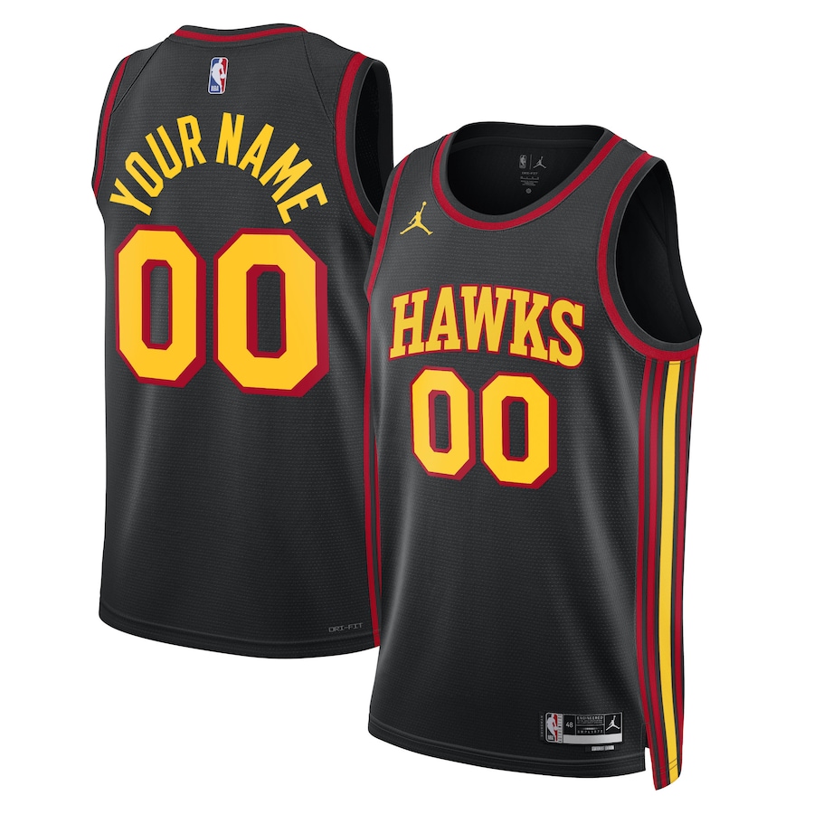 Unisex Atlanta Hawks Jordan Brand Black 2022/23 Swingman Custom Jersey - Statement Edition - Jersey