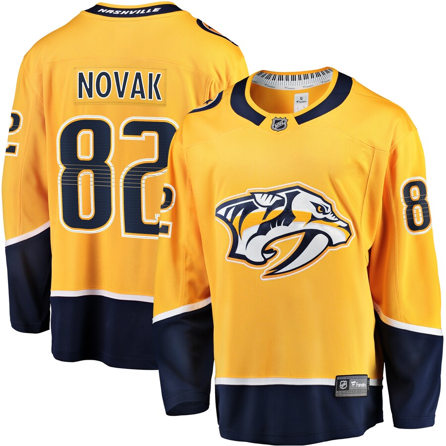 Men's Nashville Predators Tommy Novak Fanatics Branded Gold Home Breakaway Jersey - Jersey