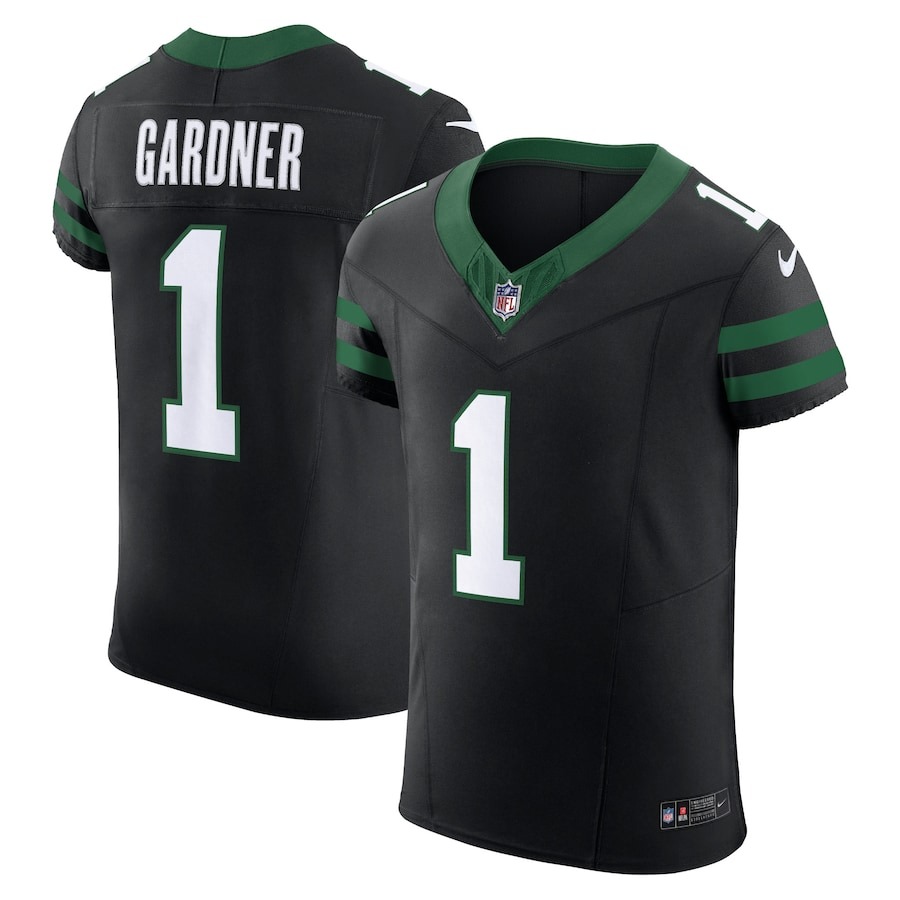 Men's New York Jets Ahmad Sauce Gardner Nike Legacy Black Alternate Vapor F.U.S.E. Elite Jersey - Jersey