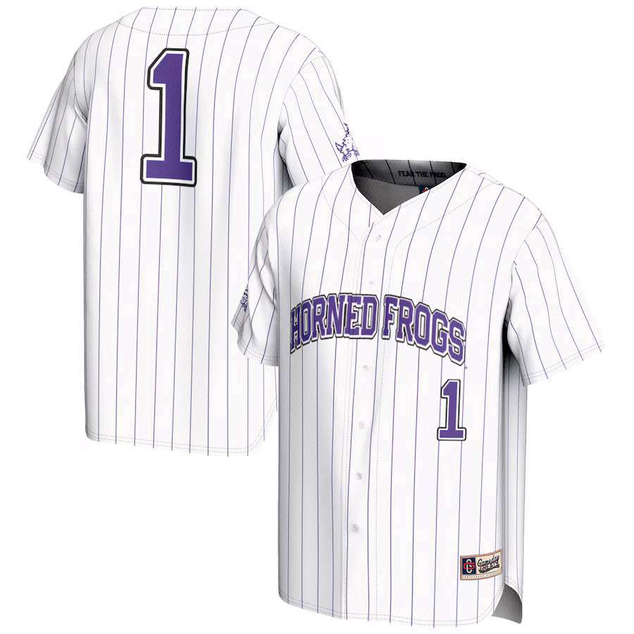 Youth GameDay Greats #1 White TCU Horned Frogs Lightweight Baseball Jersey - Jersey