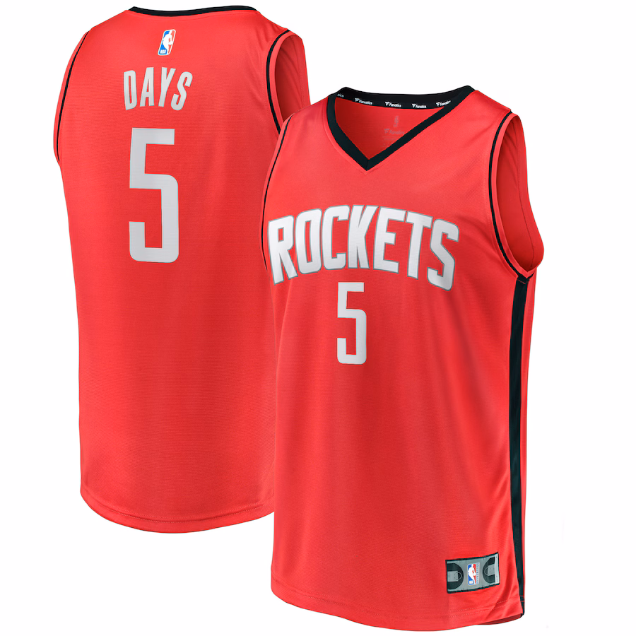 Men's Houston Rockets Darius Days Fanatics Red Fast Break Player Jersey - Icon Edition - Jersey