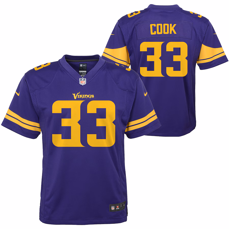 Youth Minnesota Vikings Dalvin Cook Nike Purple Color Rush Alternate Player Game Jersey - Jersey