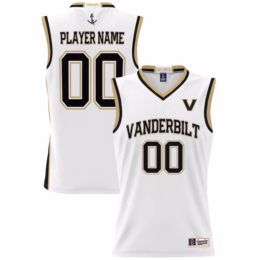 Vanderbilt Commodores GameDay Greats NIL Pick-A-Player Men's Basketball Jersey - White - Jersey