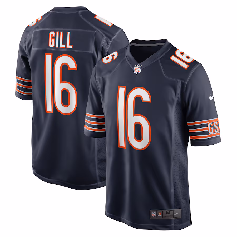 Men's Chicago Bears Trenton Gill Nike Navy Game Player Jersey - Jersey