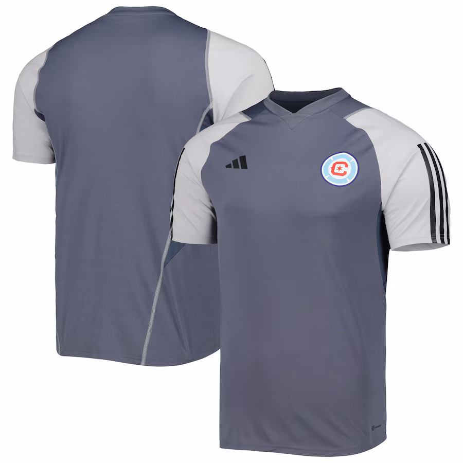 Men's Chicago Fire adidas Gray 2023 On-Field Training Jersey - Jersey