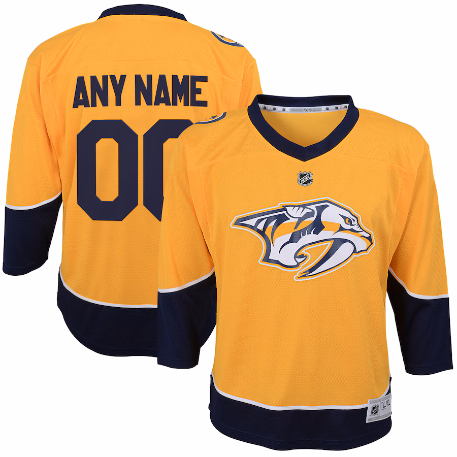 Youth Nashville Predators Gold Home Replica Custom Jersey - Jersey