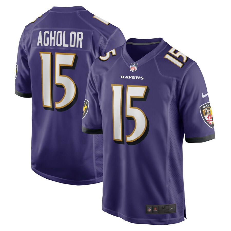 Men's Baltimore Ravens Nelson Agholor Nike Purple Game Jersey - Jersey
