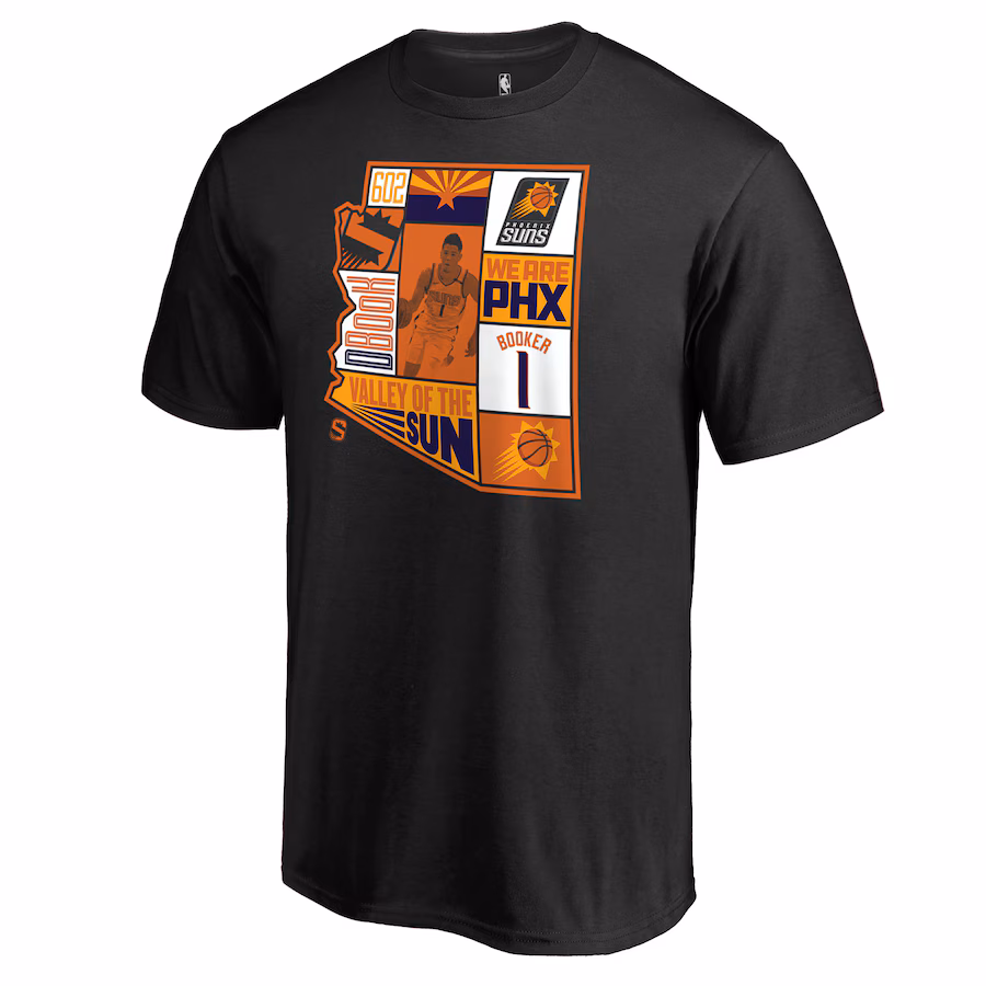 Men's Phoenix Suns Devin Booker Black Player State T-Shirt - Jersey