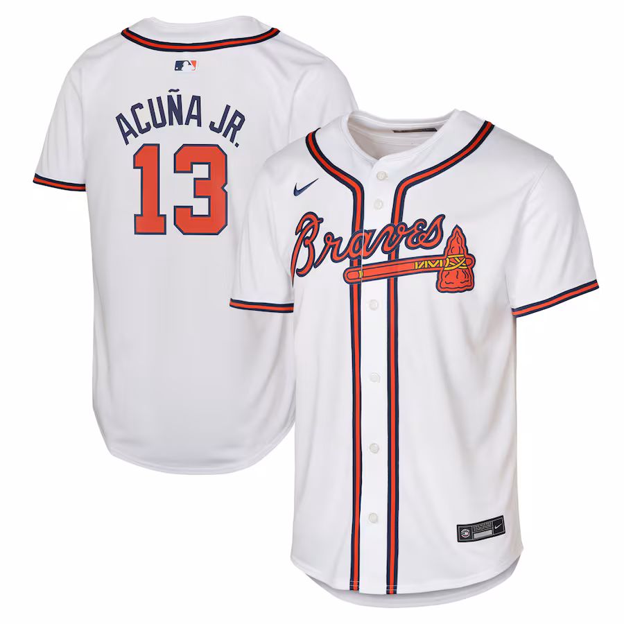 Youth Atlanta Braves Ronald Acuña Jr. Nike White Home Limited Player Jersey - Jersey
