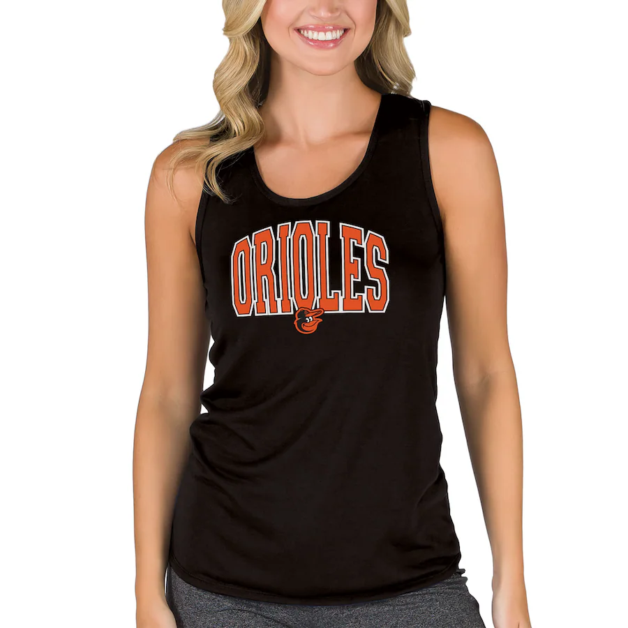 Women's Baltimore Orioles Concepts Sport Black Marathon Racerback Tank Top - Jersey