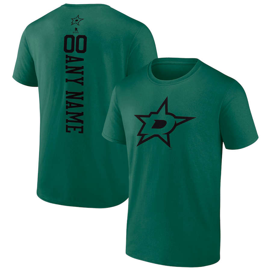 Men's Dallas Stars Kelly Green Personalized One Color T-Shirt - Jersey