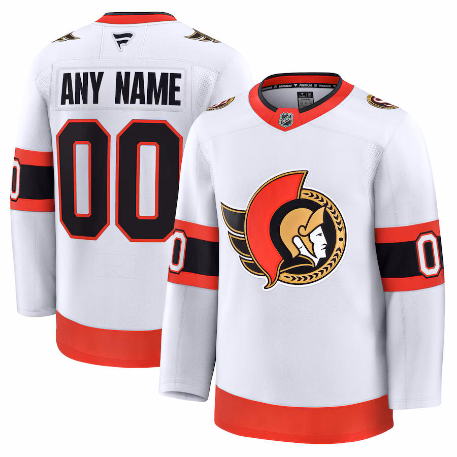Men's Ottawa Senators Fanatics White Away Premium Custom Jersey - Jersey