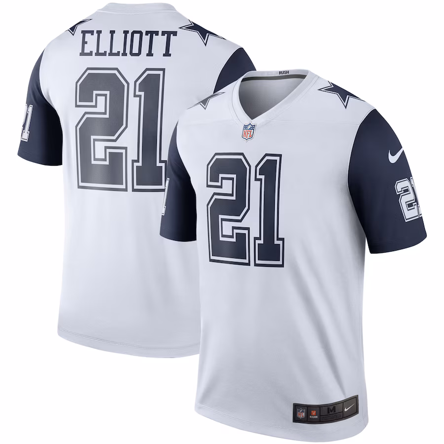 Men's Dallas Cowboys Ezekiel Elliott Nike White Alternate Legend Player Performance Top - Jersey