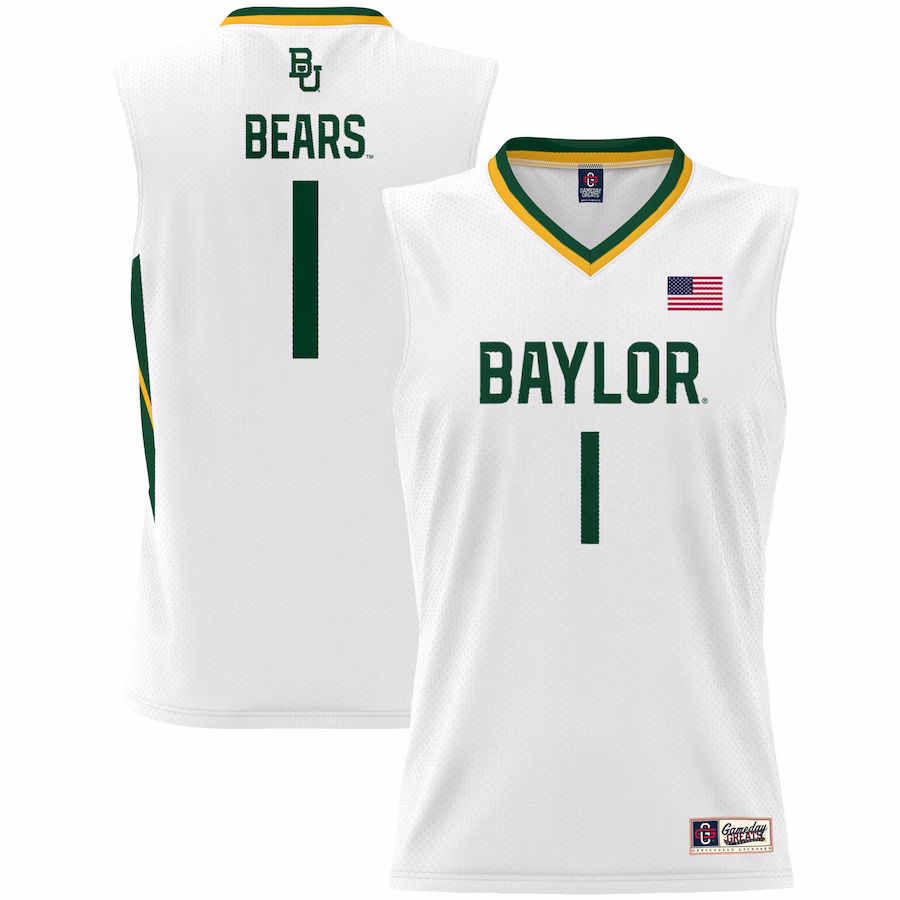 #1 Baylor Bears GameDay Greats Youth Lightweight Basketball Jersey - White - Jersey