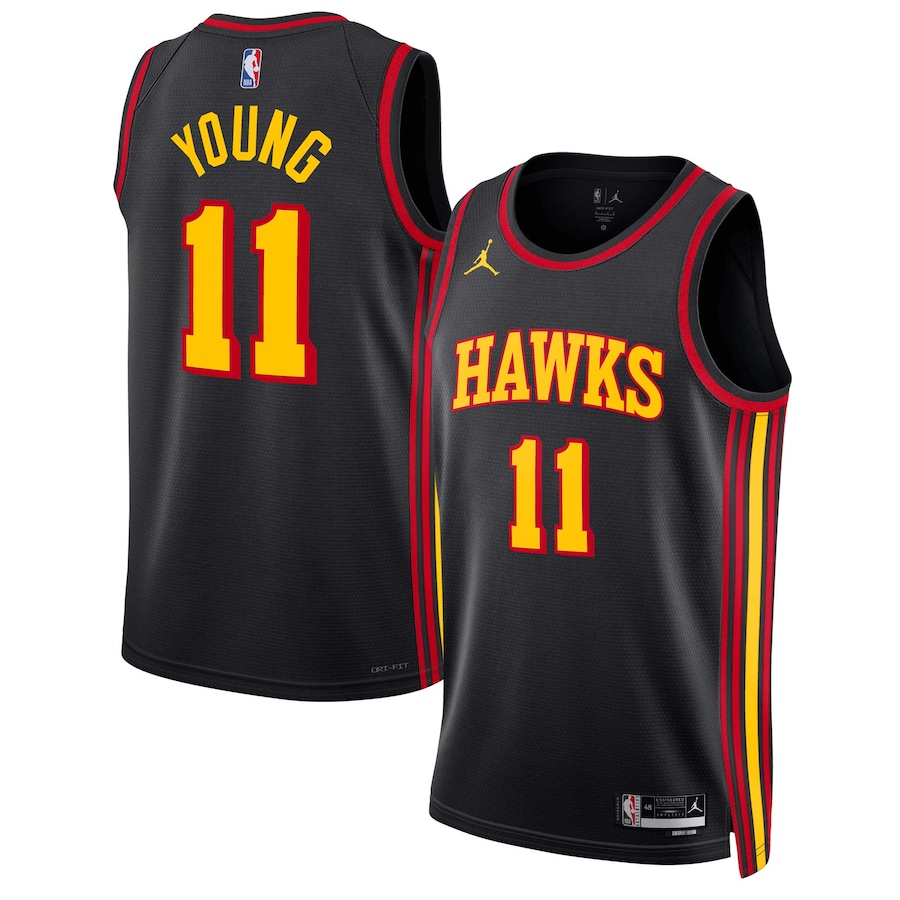 Unisex Atlanta Hawks Trae Young Jordan Brand Black Swingman Jersey - Statement Edition - Jersey