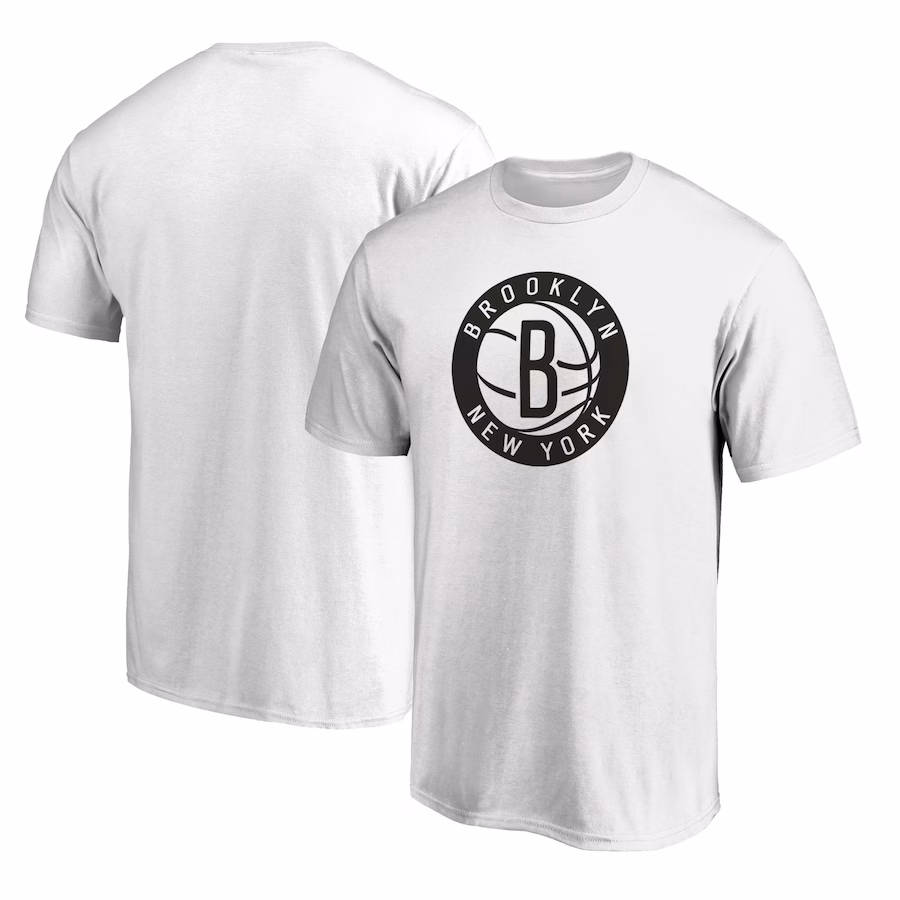 Men's Brooklyn Nets Fanatics White Primary Team Logo T-Shirt - Jersey