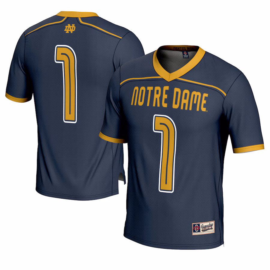 #1 Notre Dame Fighting Irish GameDay Greats Youth Lightweight Lacrosse Fashion Jersey - Navy - Jersey