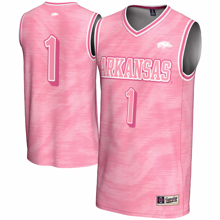 #1 Arkansas Razorbacks GameDay Greats Youth Lightweight Basketball Jersey - Pink - Jersey