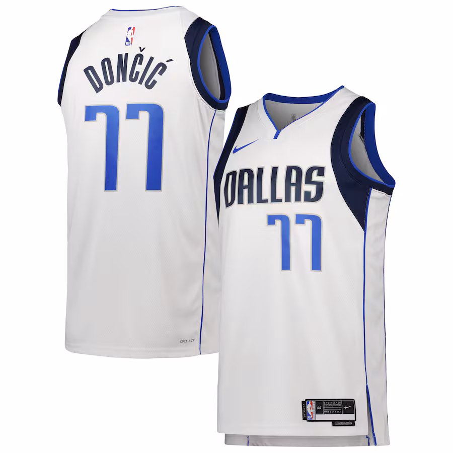 Unisex Dallas Mavericks Luka Dončić Nike White Swingman Jersey - Association Edition - Jersey