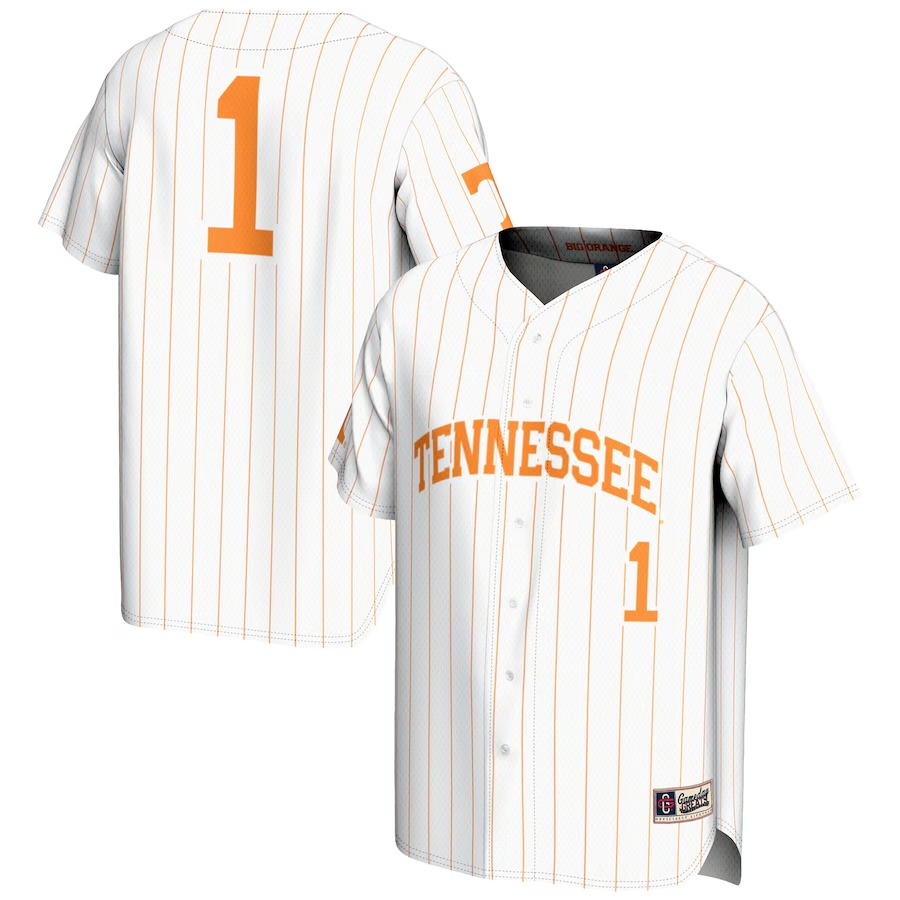 Men's GameDay Greats #1 White Tennessee Volunteers Lightweight Baseball Jersey - Jersey