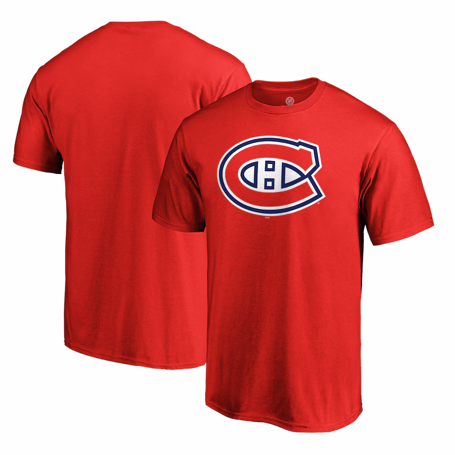 Men's Montreal Canadiens Red Primary Logo Team T-Shirt - Jersey