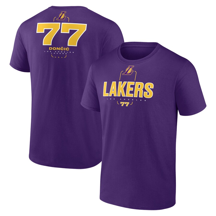Men's Los Angeles Lakers Luka Dončić Purple Behind the Back Name & Number T-Shirt - Jersey