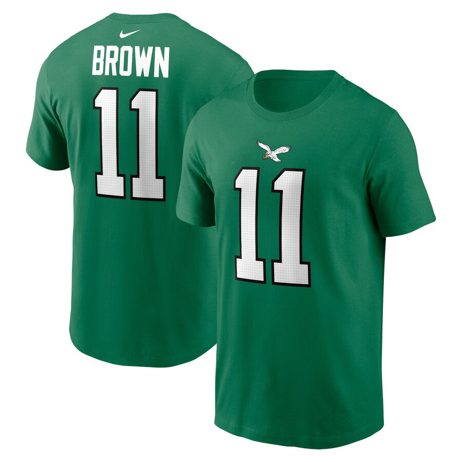Men's Philadelphia Eagles A.J. Brown Nike Kelly Green Alternate Player Name & Number T-Shirt - Jersey