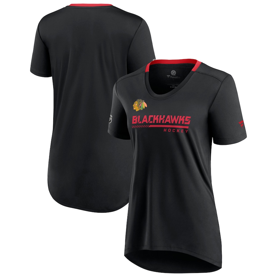 Women's Chicago Blackhawks Fanatics Black Authentic Pro Locker Room T-Shirt - Jersey