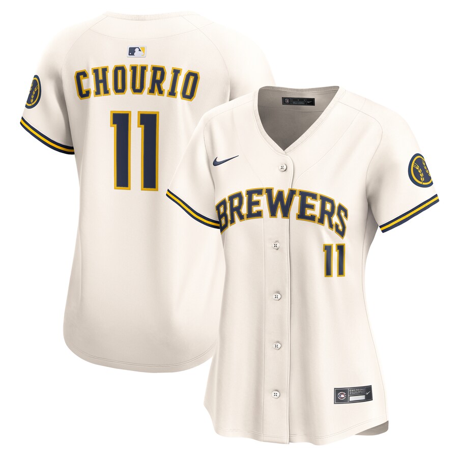 Women's Milwaukee Brewers Jackson Chourio Nike Cream Home Limited Player Jersey - Jersey