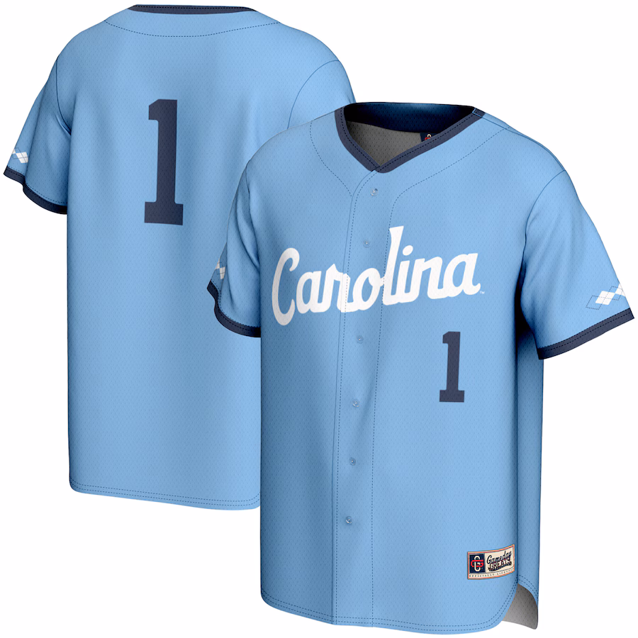 Men's GameDay Greats #1 Carolina Blue North Carolina Tar Heels Lightweight Baseball Jersey - Jersey