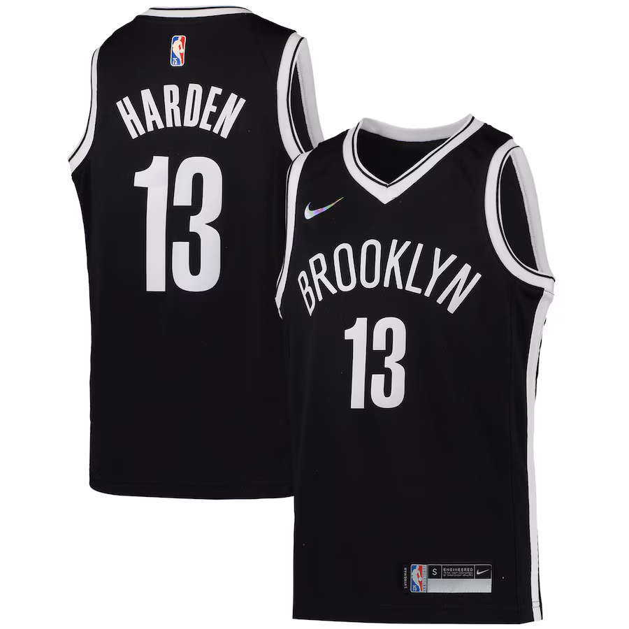 Youth Brooklyn Nets James Harden Nike Black 2021/22 Diamond Swingman Jersey - Icon Edition - Jersey