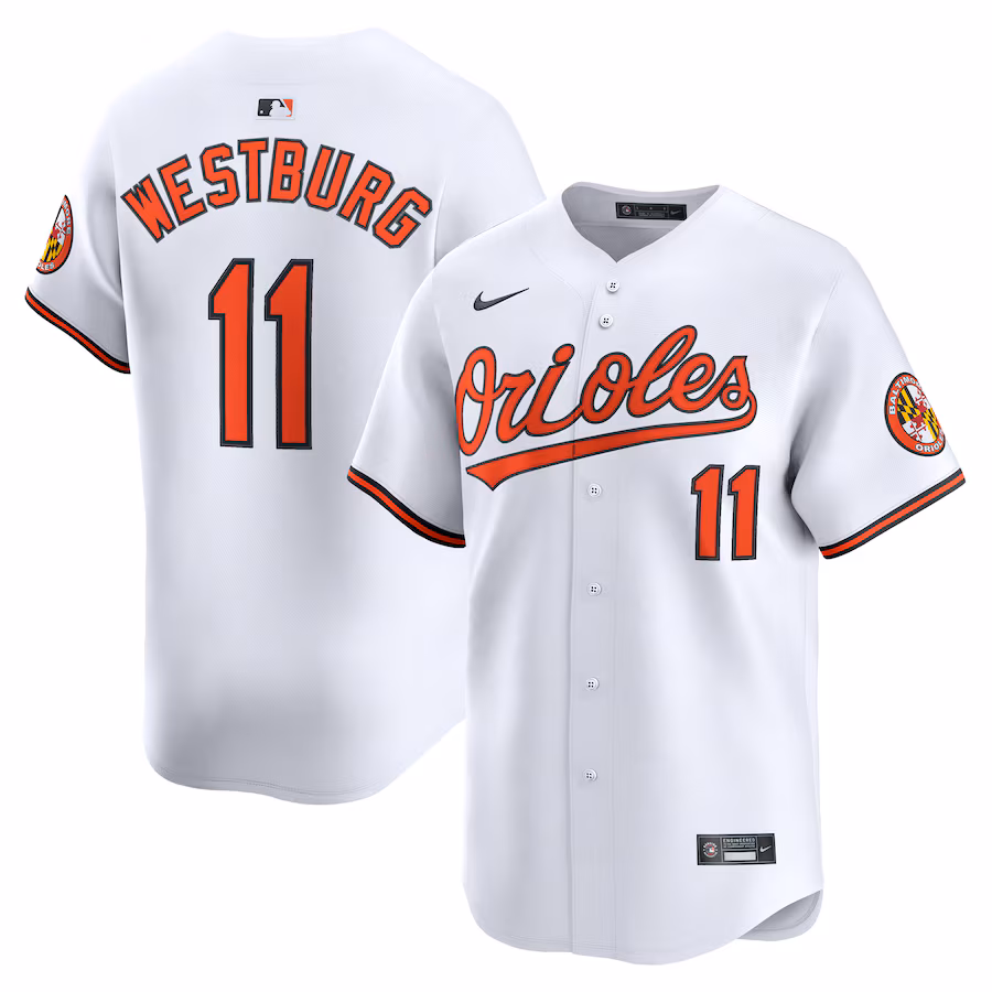 Men's Baltimore Orioles Jordan Westburg Nike White Alternate Limited Player Jersey - Jersey