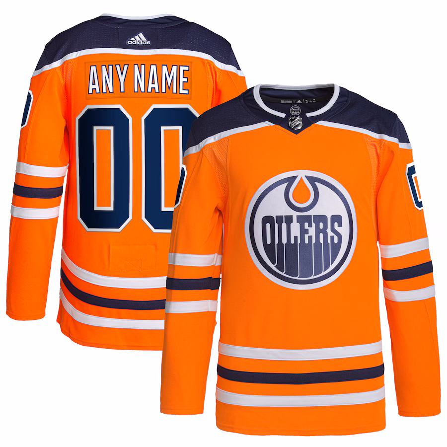 Men's Edmonton Oilers adidas Orange Home Primegreen Authentic Custom Jersey - Jersey