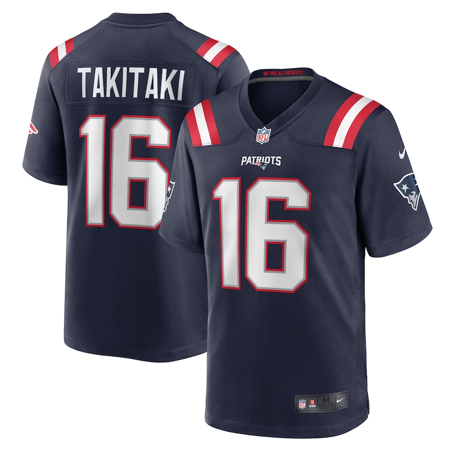 Men's New England Patriots Sione Takitaki Nike Navy Game Jersey - Jersey