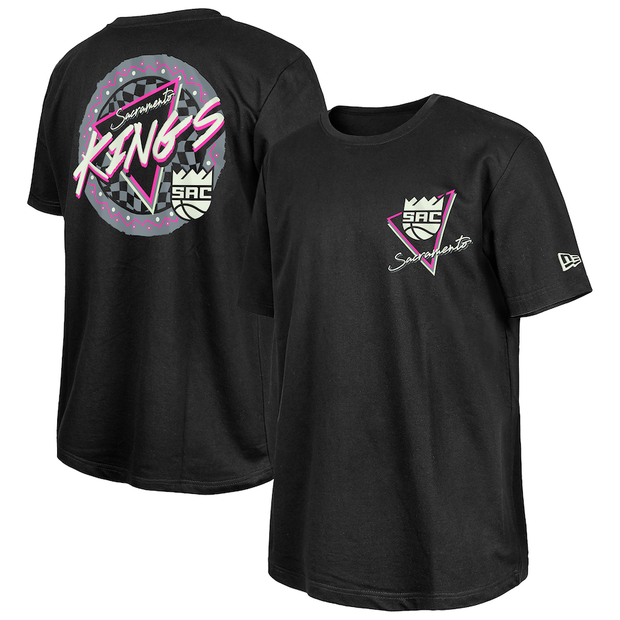 Sacramento Kings  New Era Black Glow-in-the-Dark T-Shirt - Jersey