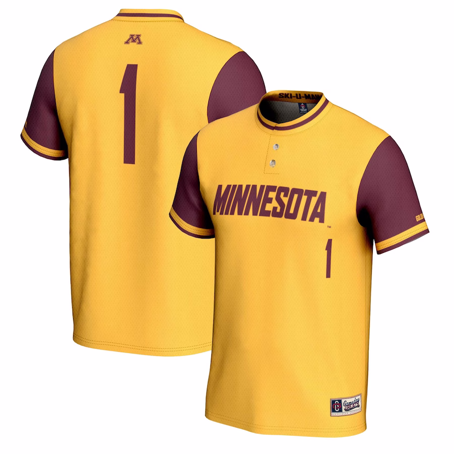 #1 Minnesota Golden Gophers GameDay Greats Unisex Lightweight Softball Jersey - Gold - Jersey